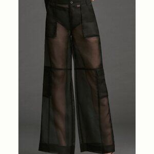 Anthropologie Pilcro Sheer Organza Beach Cargo Pants